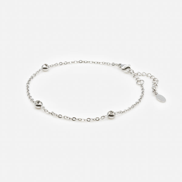 Load image into Gallery viewer, Silver Trio Cubic Zirconia Bracelet in Stainless Steel

