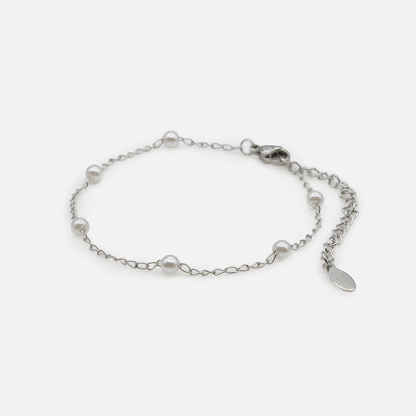 Load image into Gallery viewer, Silver bracelet with small stainless steel beads
