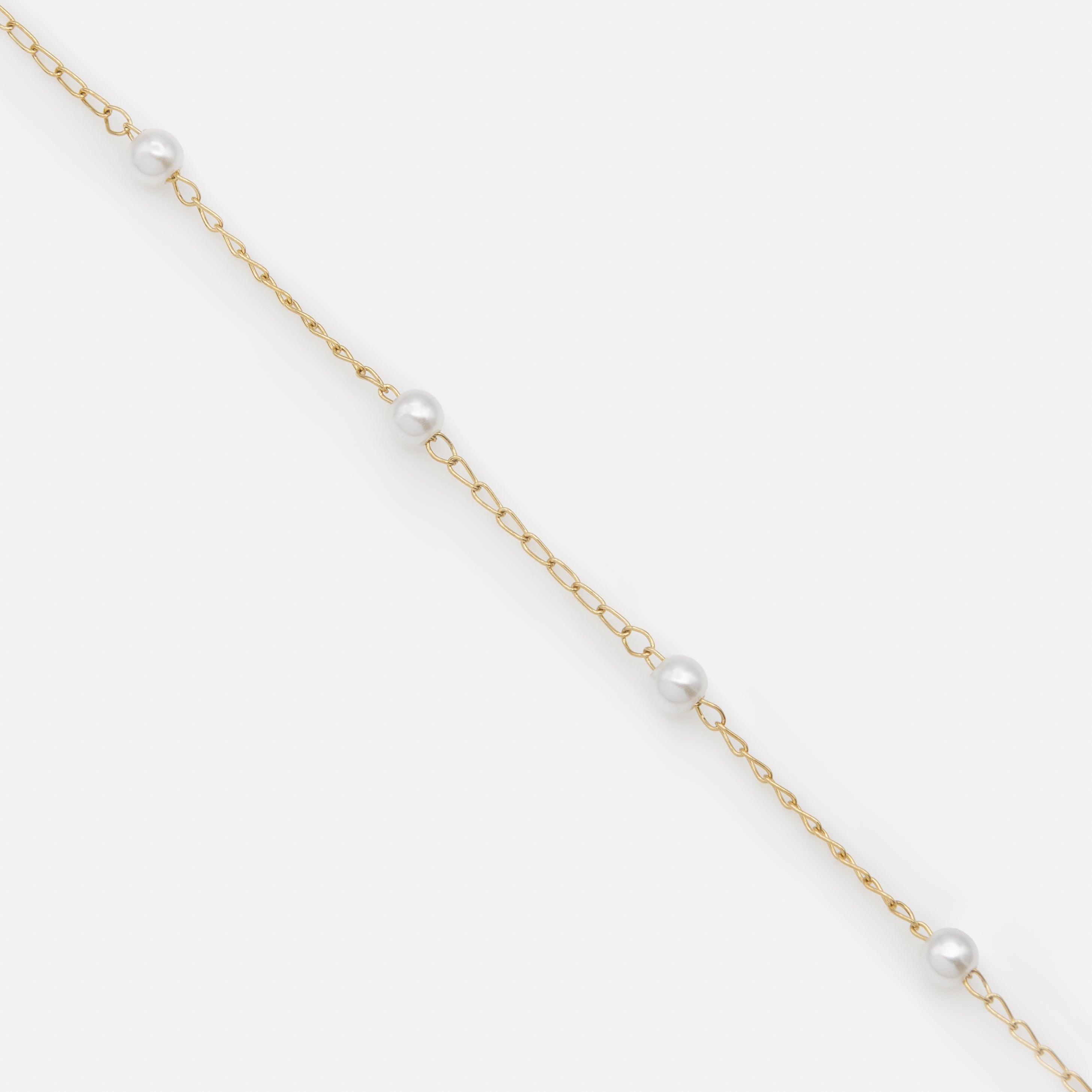 Bracelet doré avec petites perles en acier inoxydable