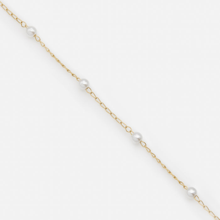 Bracelet doré avec petites perles en acier inoxydable