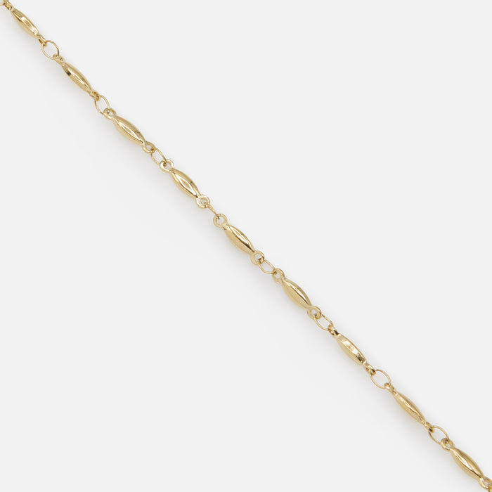 Gold bracelet with elongated links in stainless steel