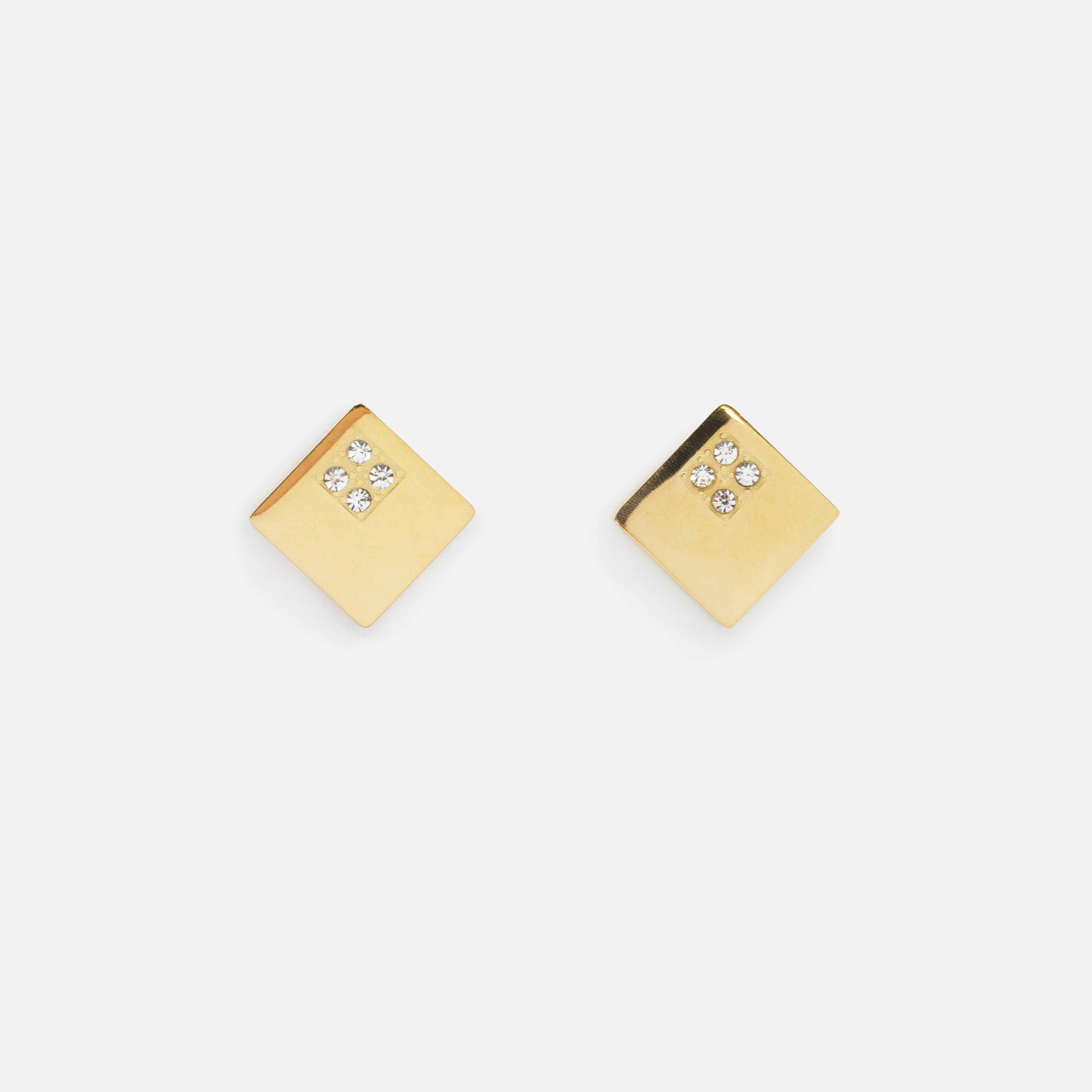 Boucles d'oreilles pendantes à double losange en acier inoxydable 304 pour femmes en gros pour création de bijoux
