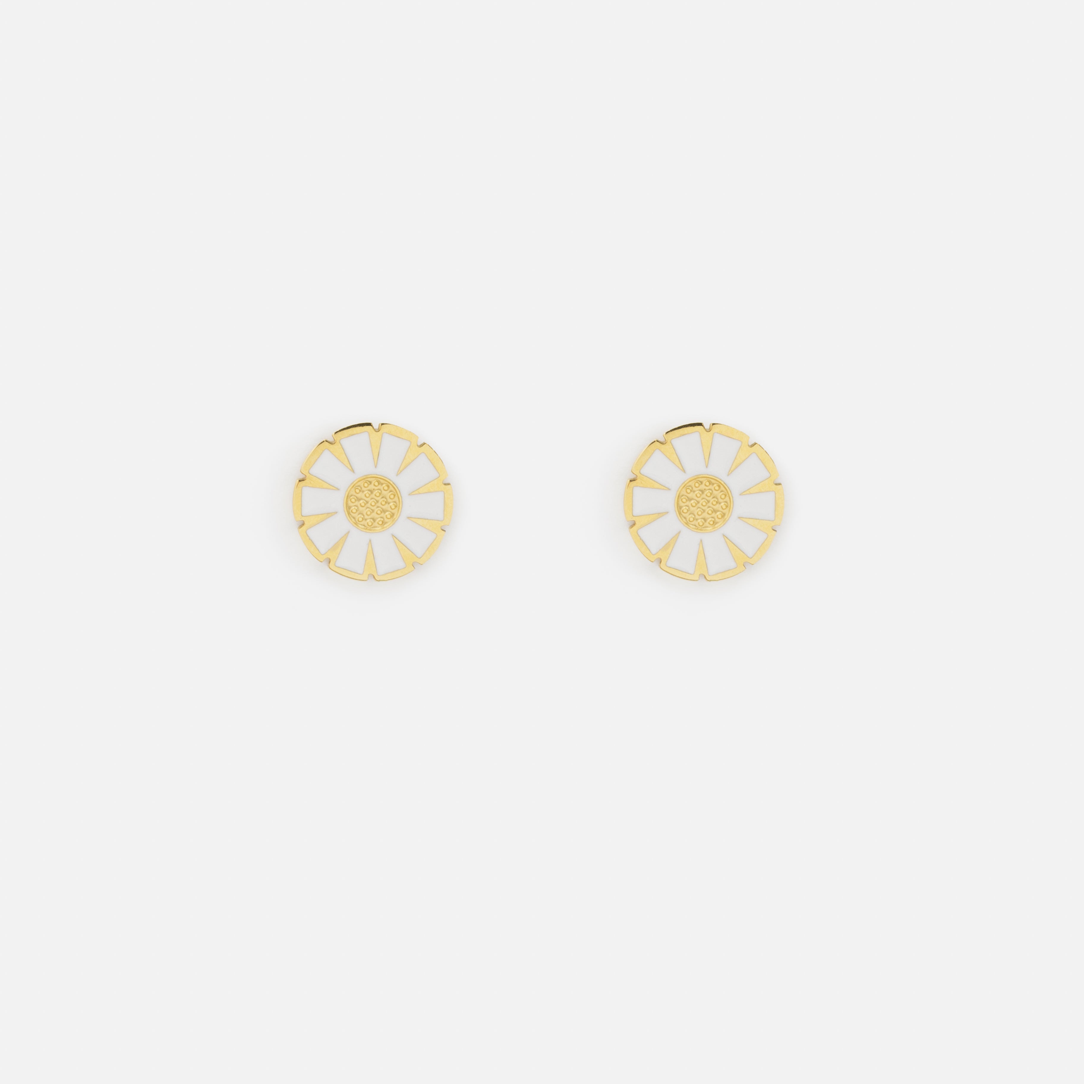 Boucles d'oreilles marguerites dorées en acier inoxydable