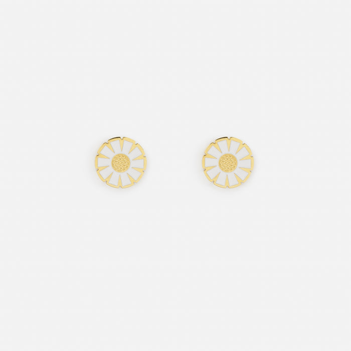 Gold daisy earrings in stainless steel
