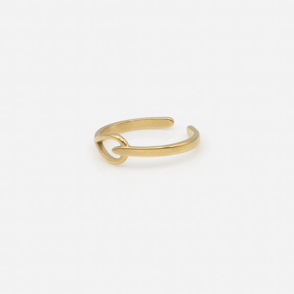 Load image into Gallery viewer, Gold abstract design open ring in stainless steel
