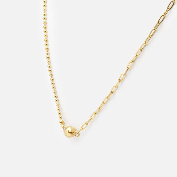 Collier doré bille solitaire en acier inoxydable