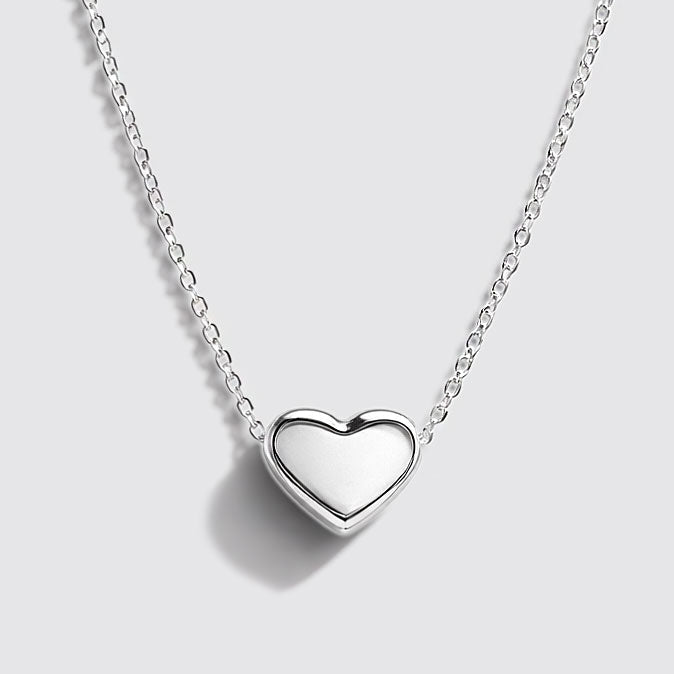 Collier chaîne chunky motif cœur argenté en acier inoxydable