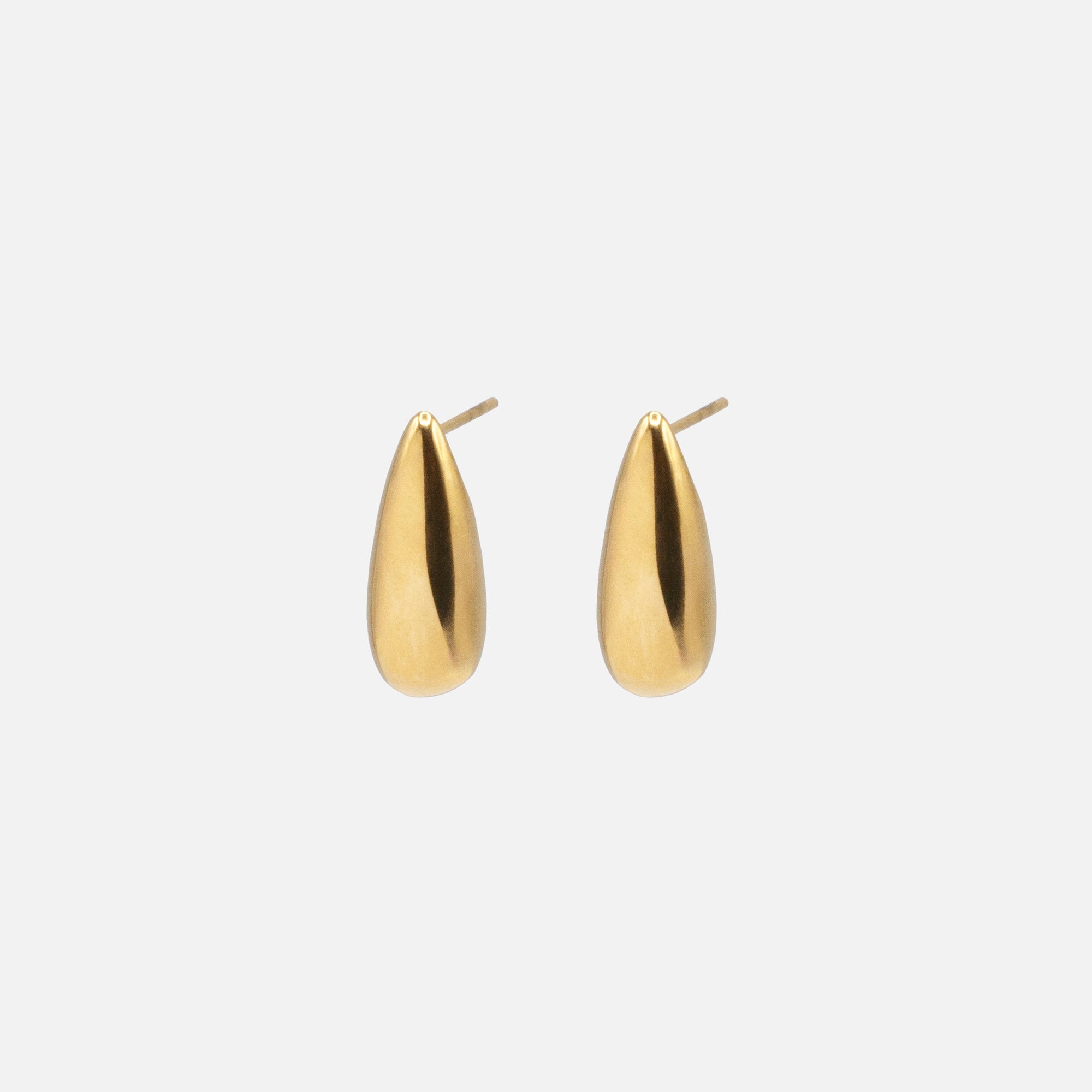 Boucles d'oreilles dorées en forme de goutte en acier inoxydable