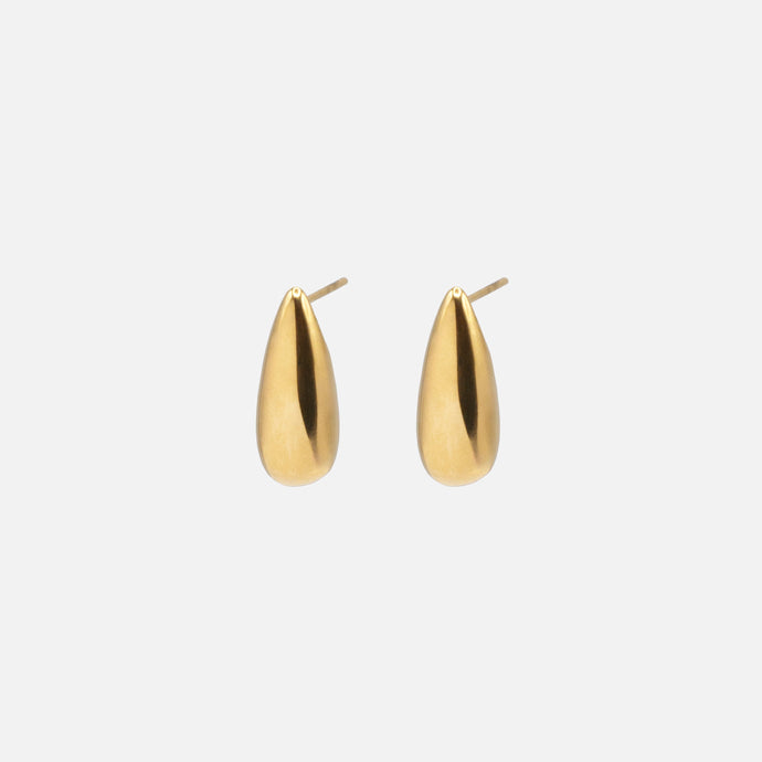 Boucles d'oreilles dorées en forme de goutte en acier inoxydable