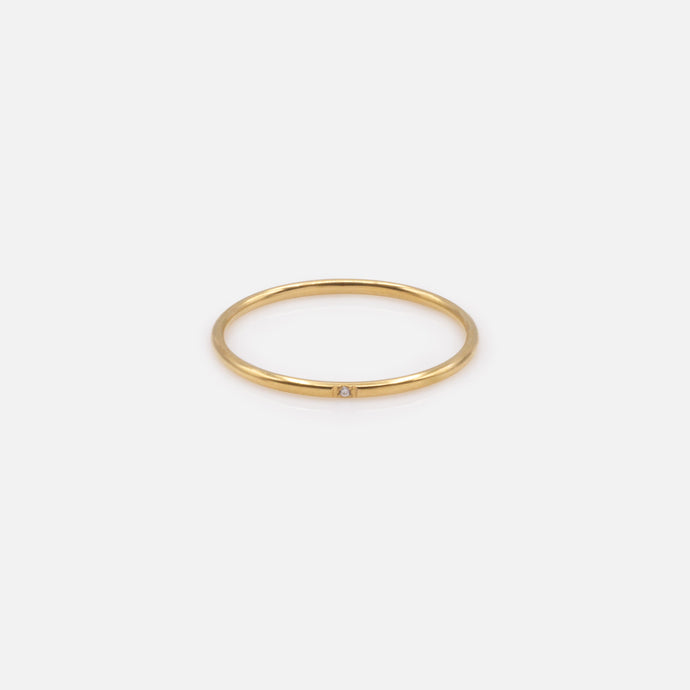 Fine gold-plated stainless steel ring with delicate cubic zirconia