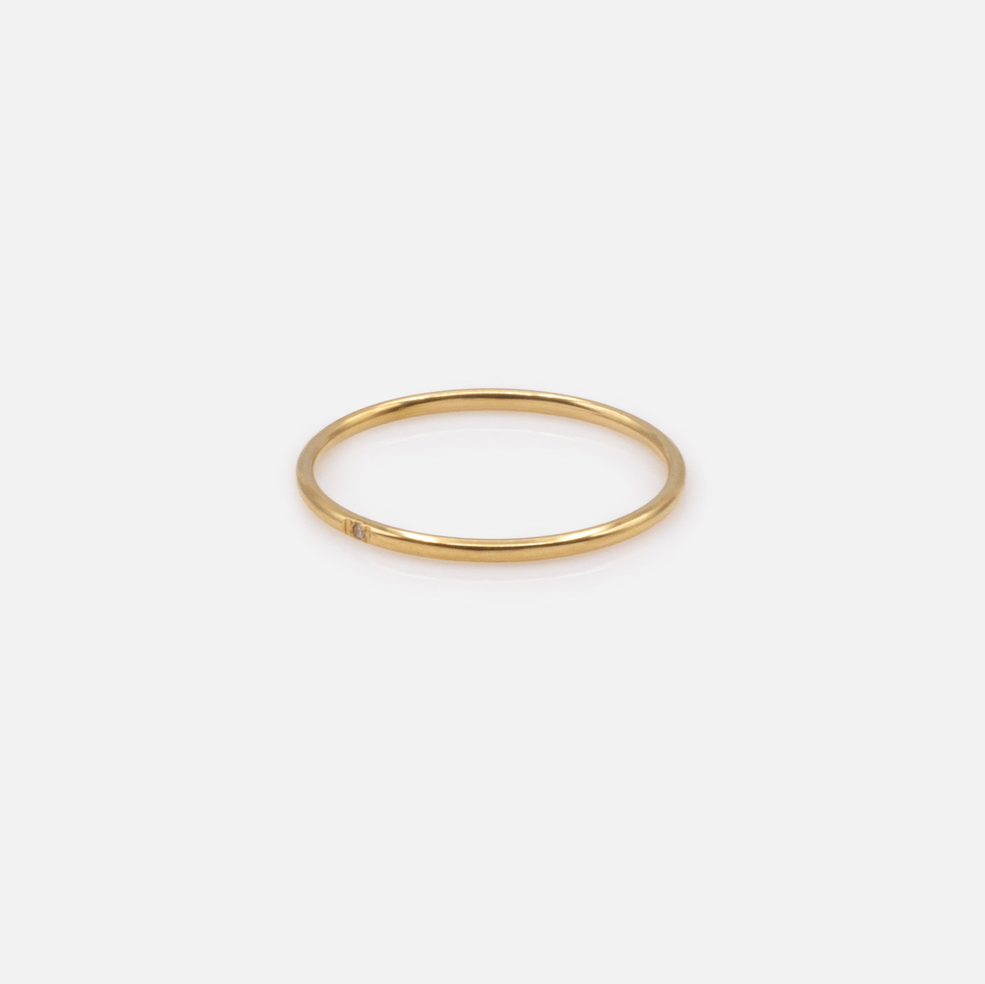 Fine gold-plated stainless steel ring with delicate cubic zirconia