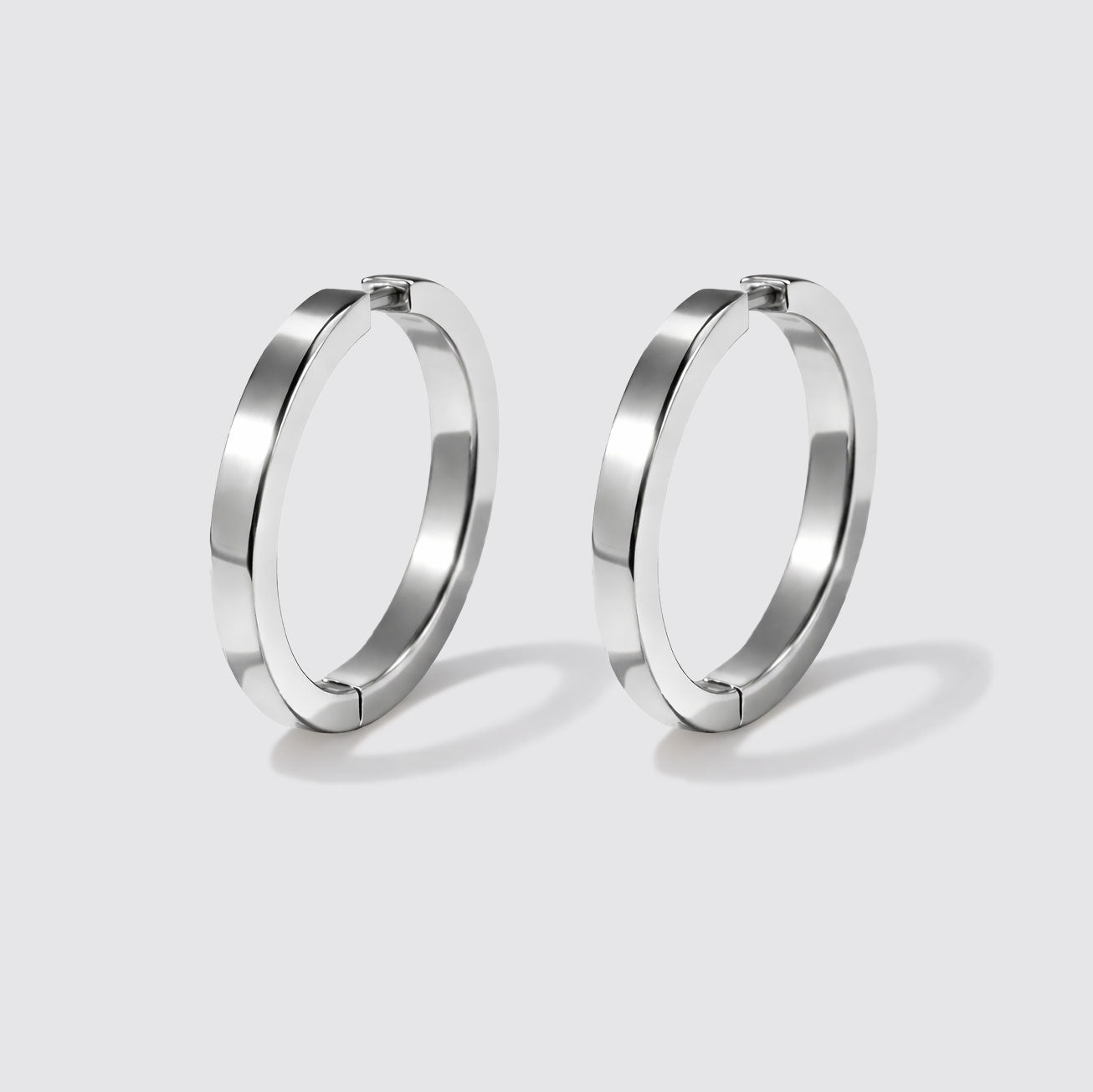 Boucles d'oreilles anneaux argentés en acier inoxydable