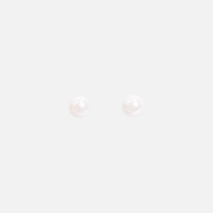 SS29406AR - 8mm Stainless Steel Pearl Earrings