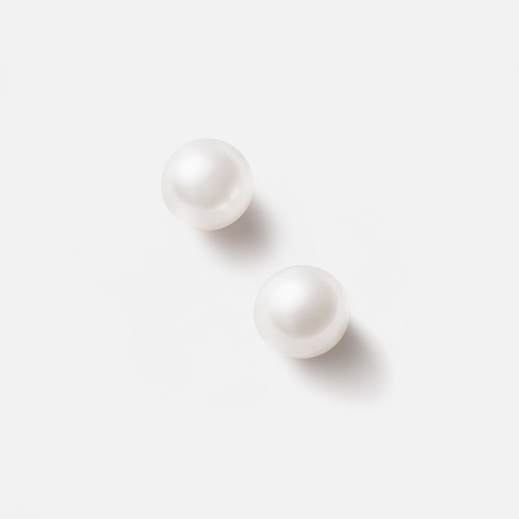 Mini boucles d'oreilles puces perle argentées en acier inoxydable