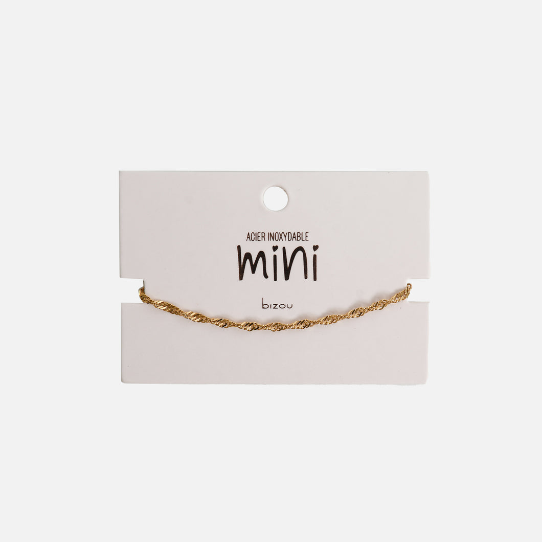 Mini golden stainless steel singapore mesh bracelet