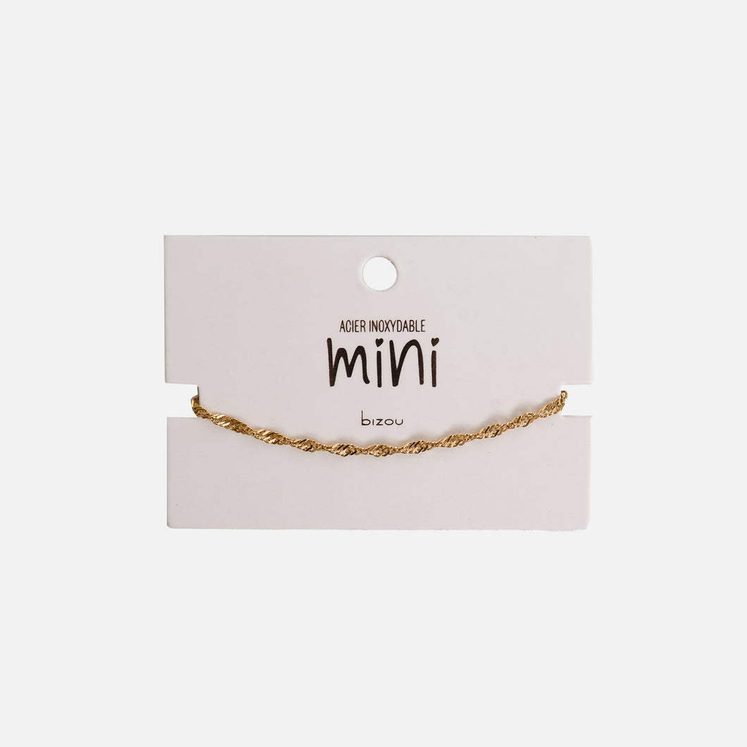 Mini golden stainless steel singapore mesh bracelet Bizou