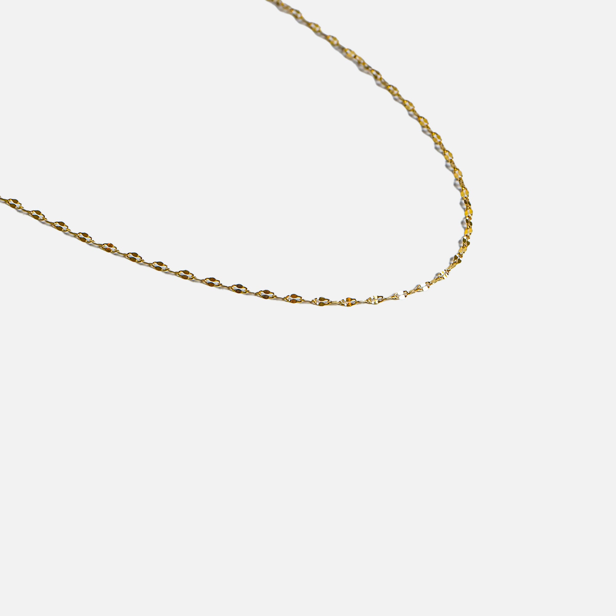 Mini chaîne dorée maille diamant en acier inoxydable