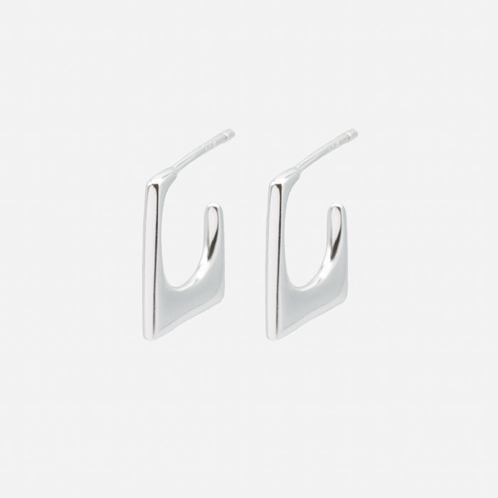 Boucles d'oreilles anneaux carrés en argent sterling