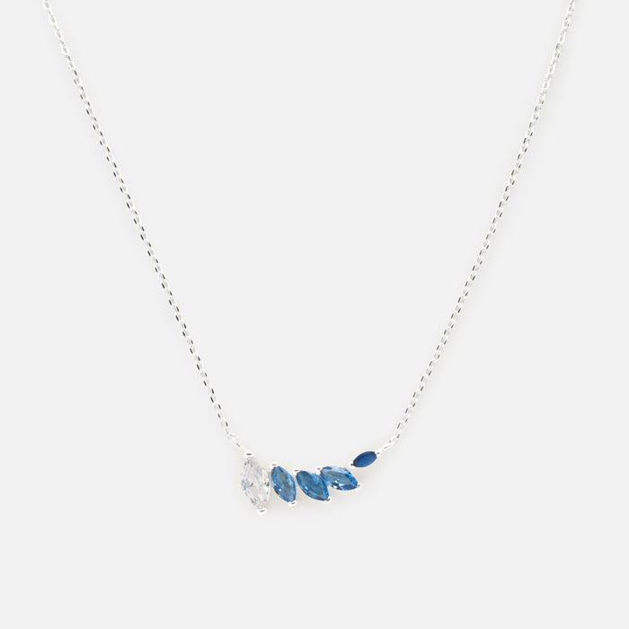 Collier avec pierres tons de bleu en argent sterling