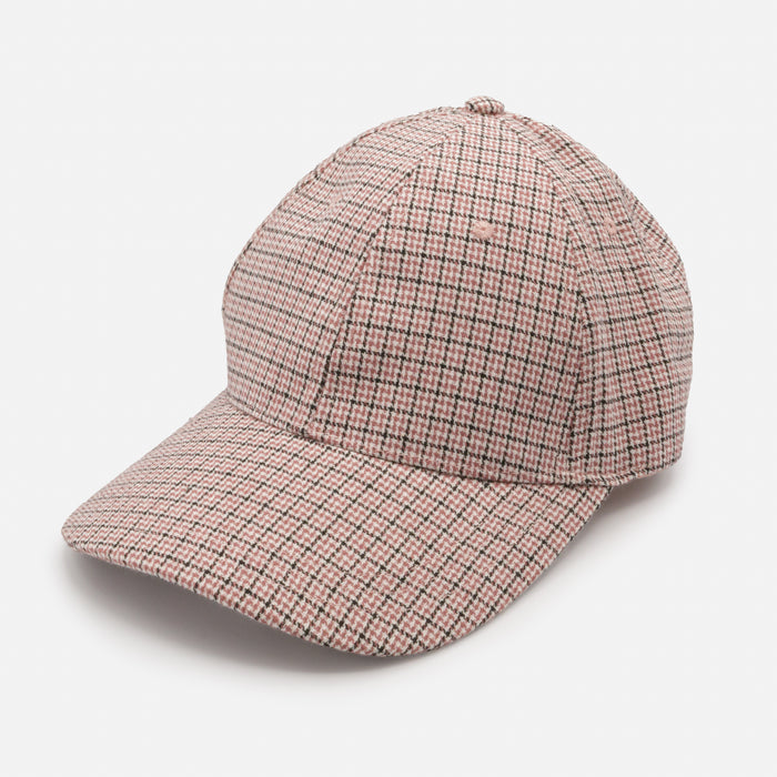 Casquette rose et noire à carreaux