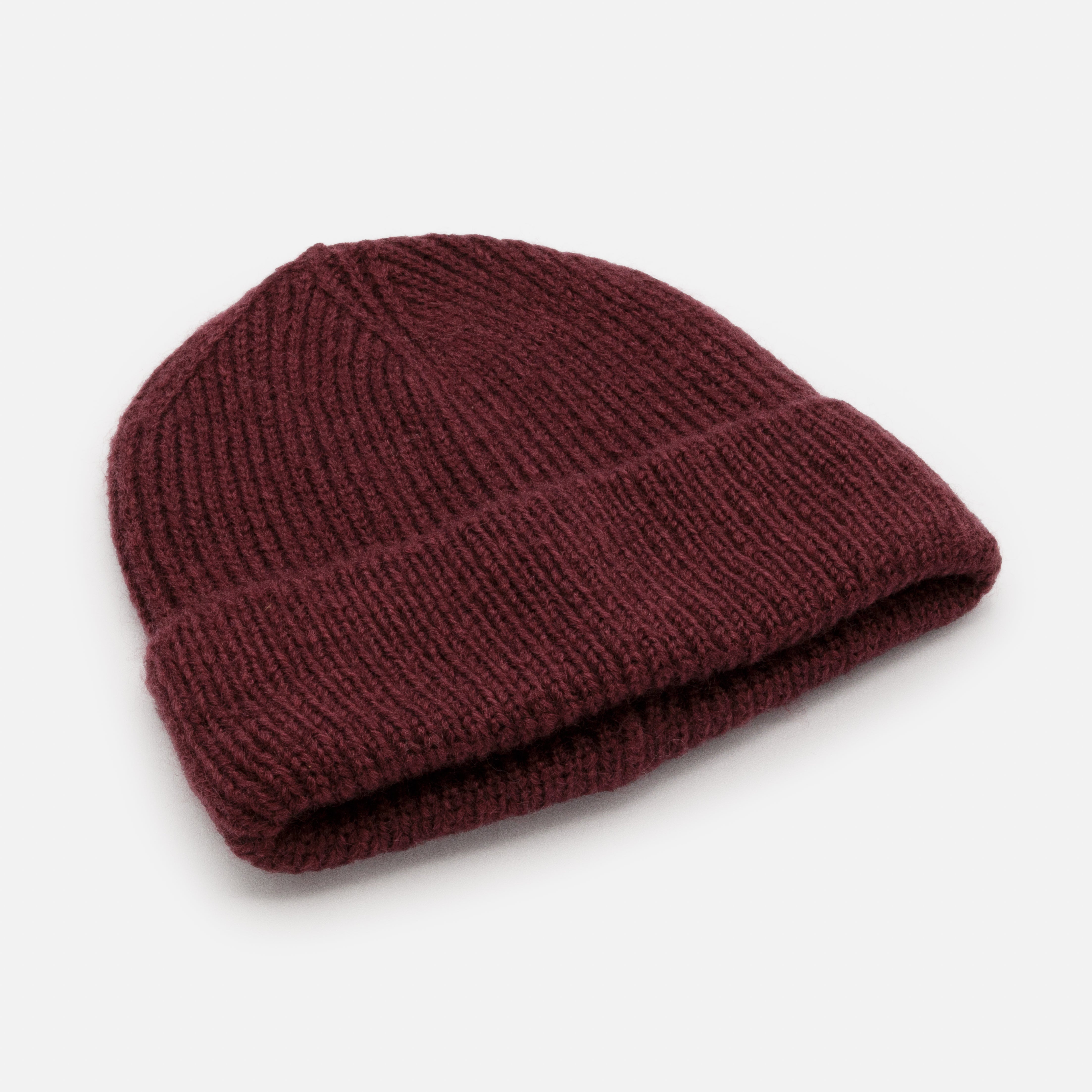 Plum beanie in small knit