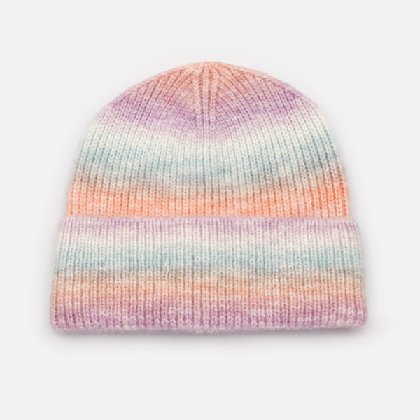 Charger l&#39;image dans la galerie, Tuque aux couleurs pastel en tricot à petites mailles
