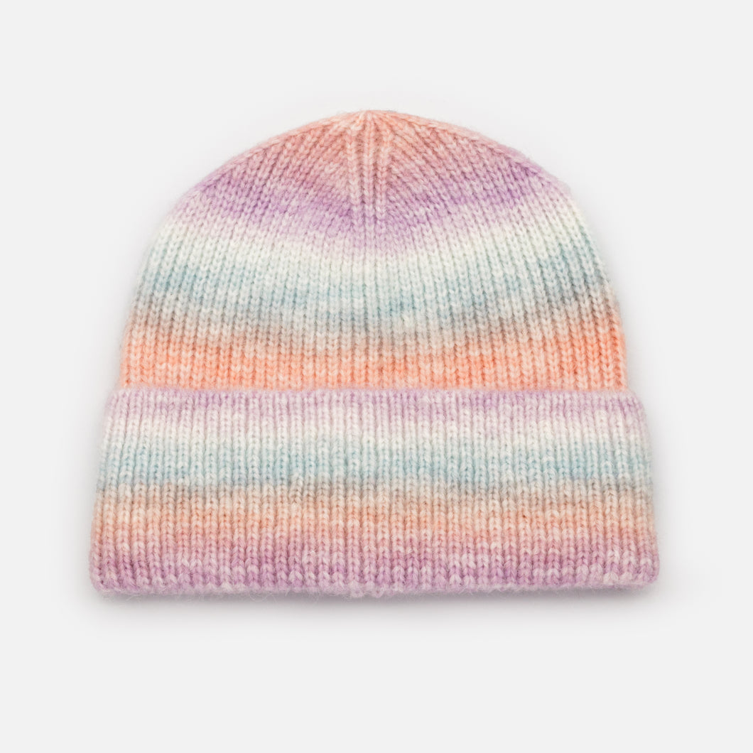Tuque aux couleurs pastel en tricot à petites mailles