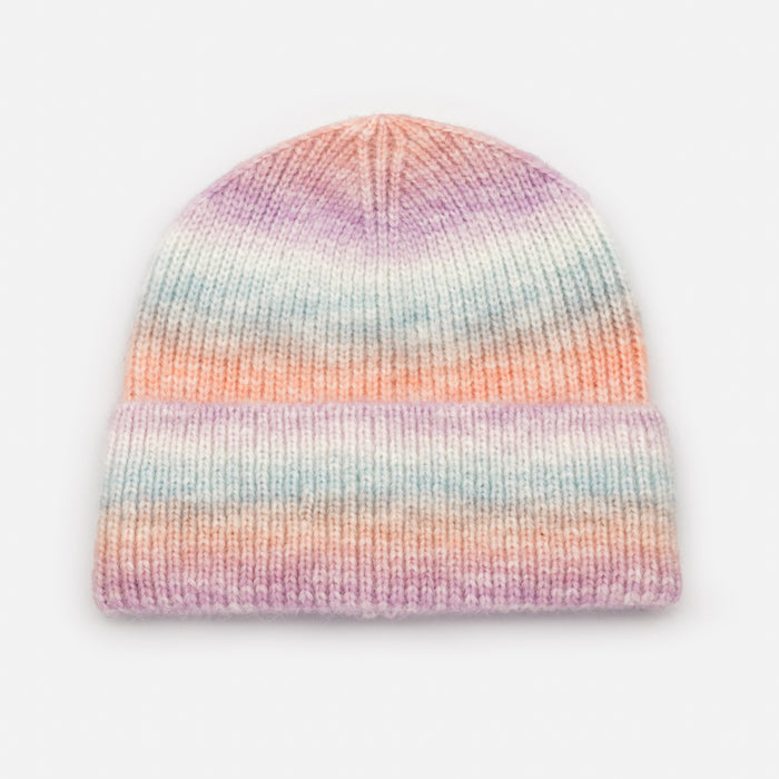 Tuque aux couleurs pastel en tricot à petites mailles
