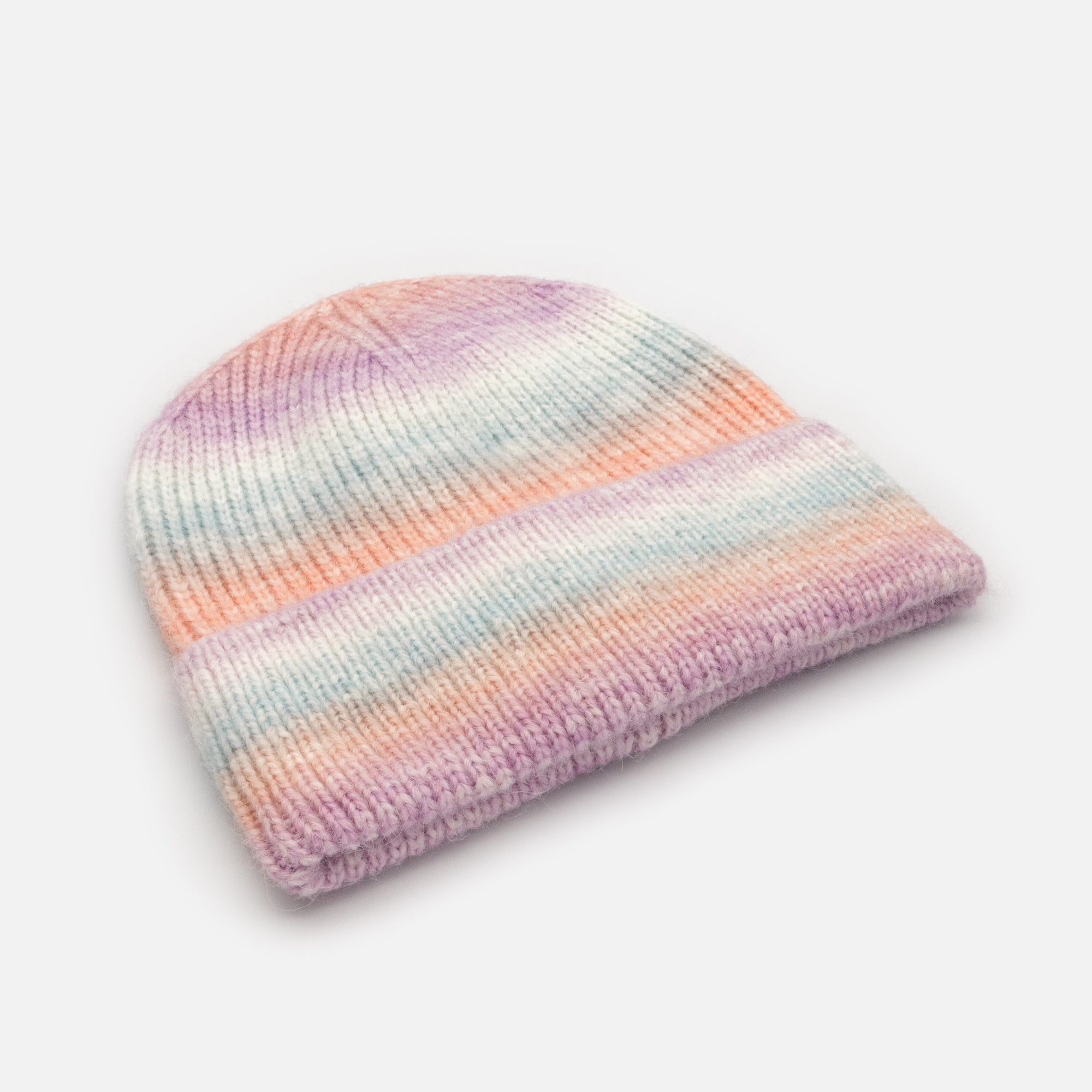 Tuque aux couleurs pastel en tricot à petites mailles