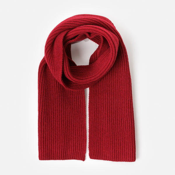 Load image into Gallery viewer, Dark Red Ribbed Knit Scarf

