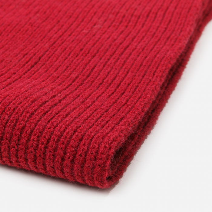 Foulard en tricot côtelé rouge foncé