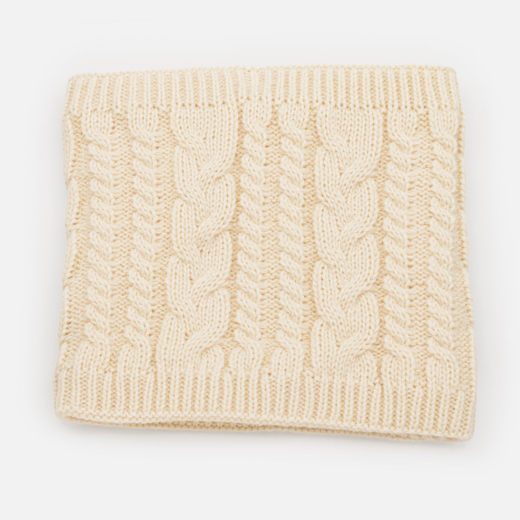 Foulard tube crème en tricot