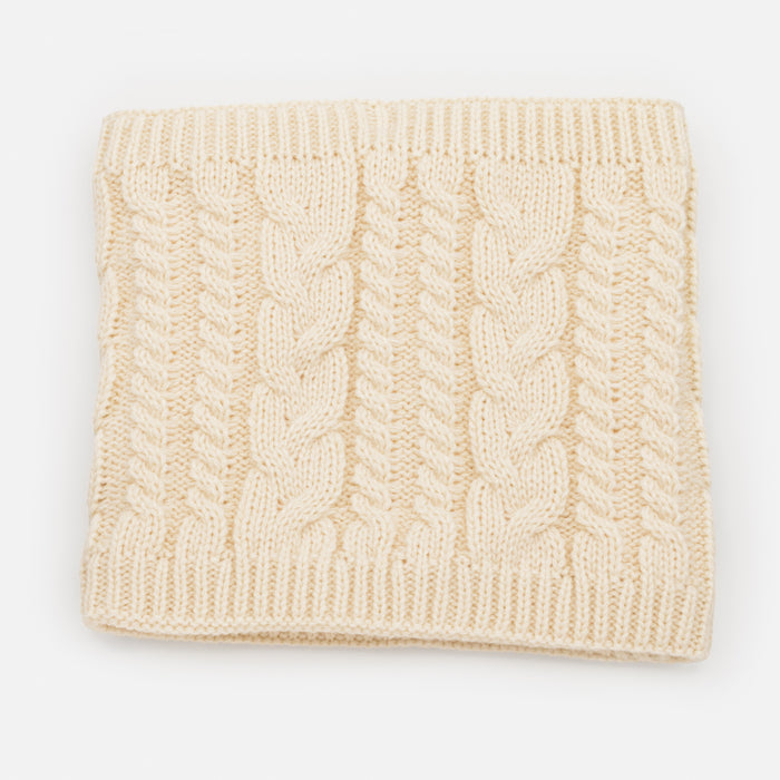 Foulard tube crème en tricot