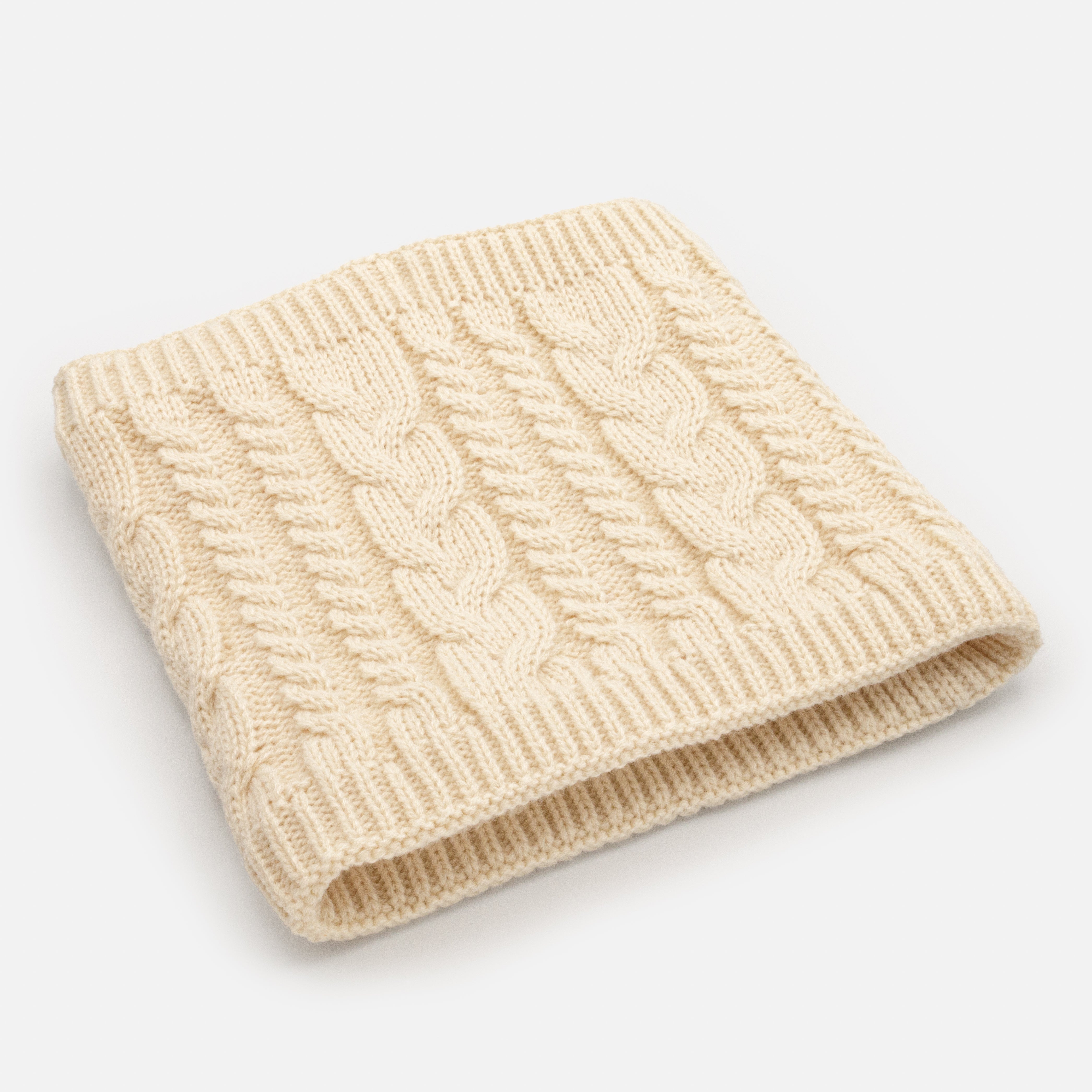 Foulard tube crème en tricot