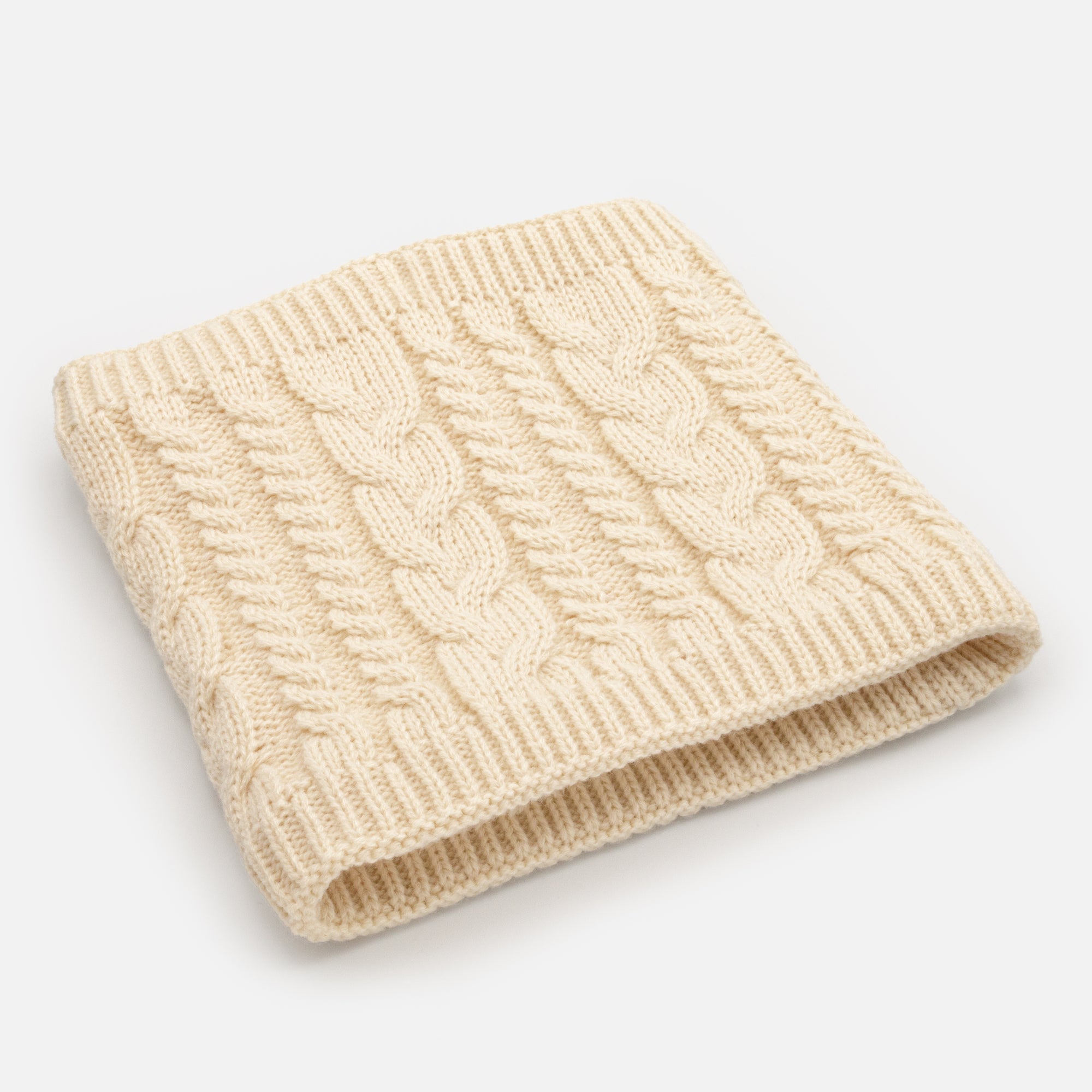 Foulard tube crème en tricot