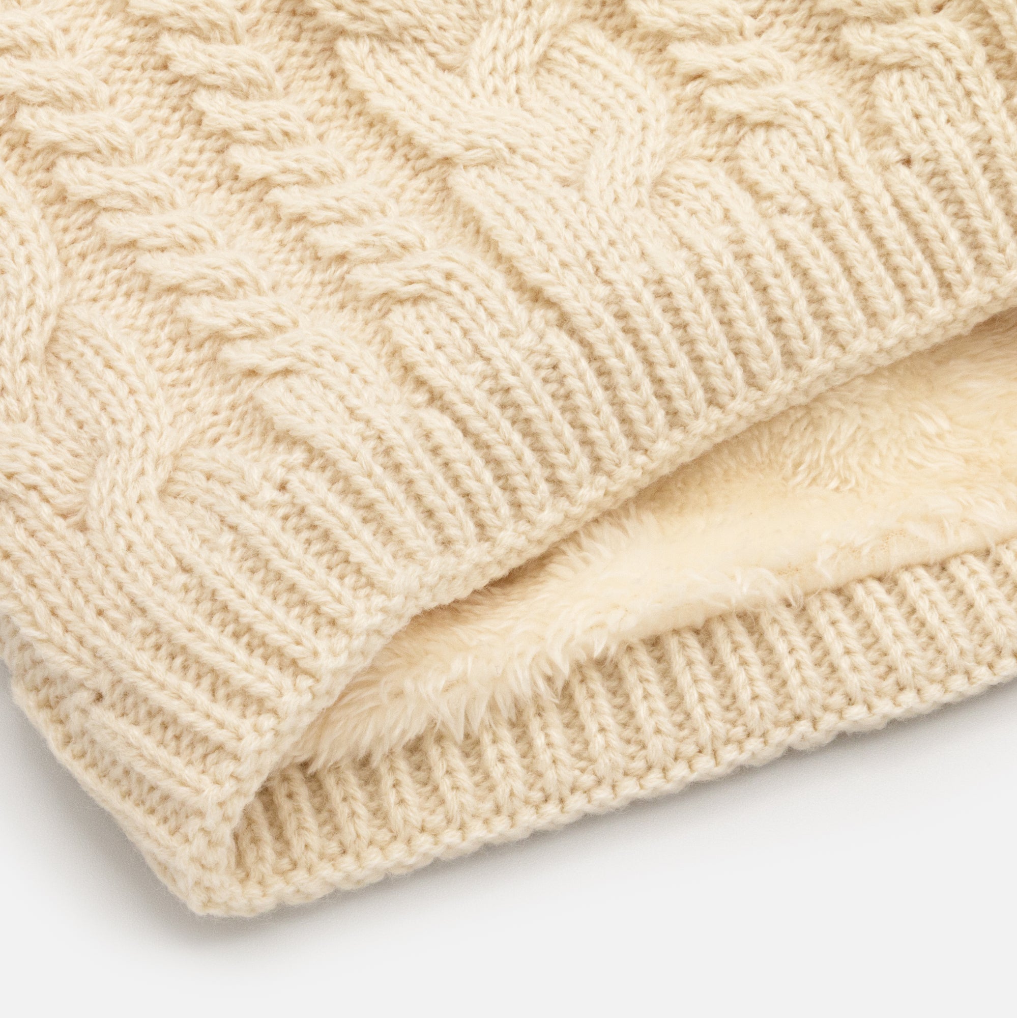 Foulard tube crème en tricot