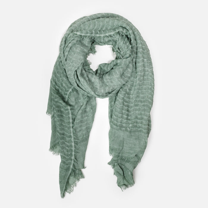 Mince foulard gaufré vert sauge