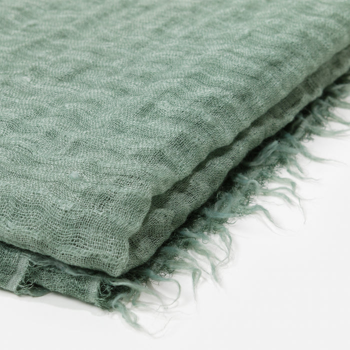 Mince foulard gaufré vert sauge