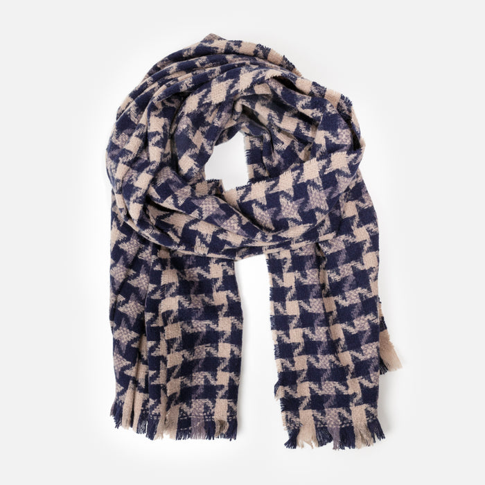 Foulard marine et beige à motif étoilé