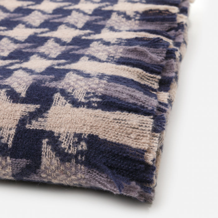 Foulard marine et beige à motif étoilé