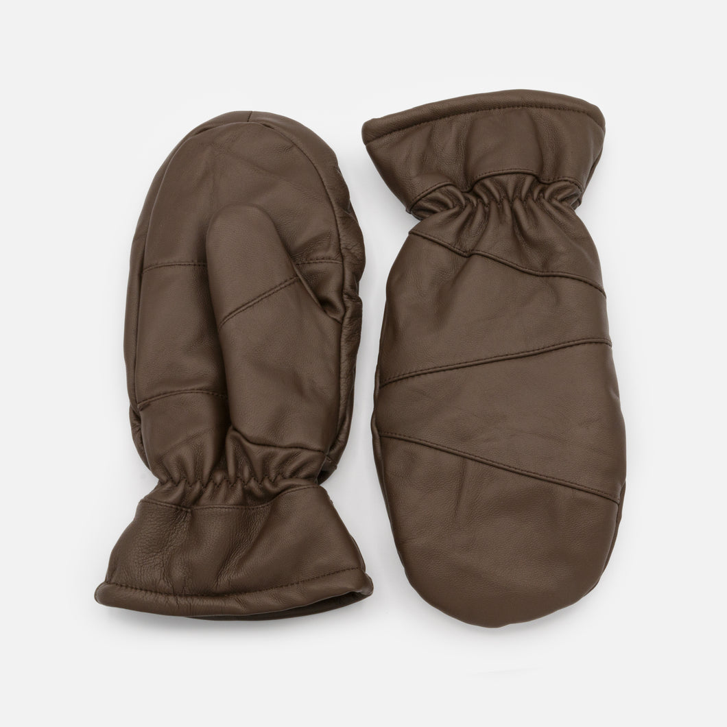 Mitaines brunes en cuir