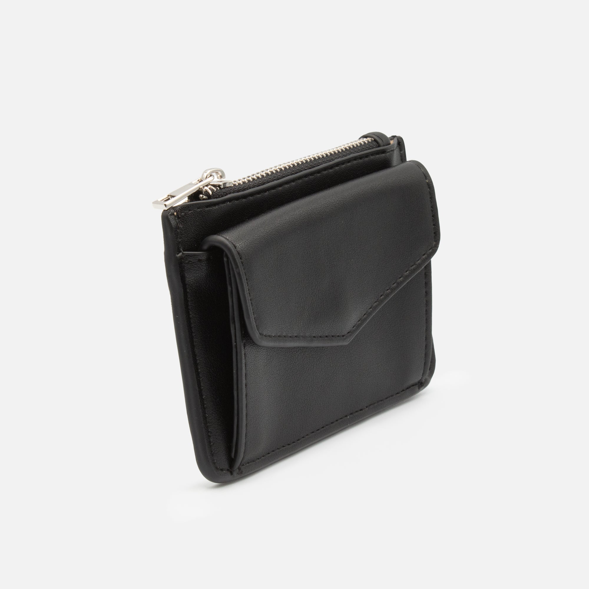 Small black card holder with zipper