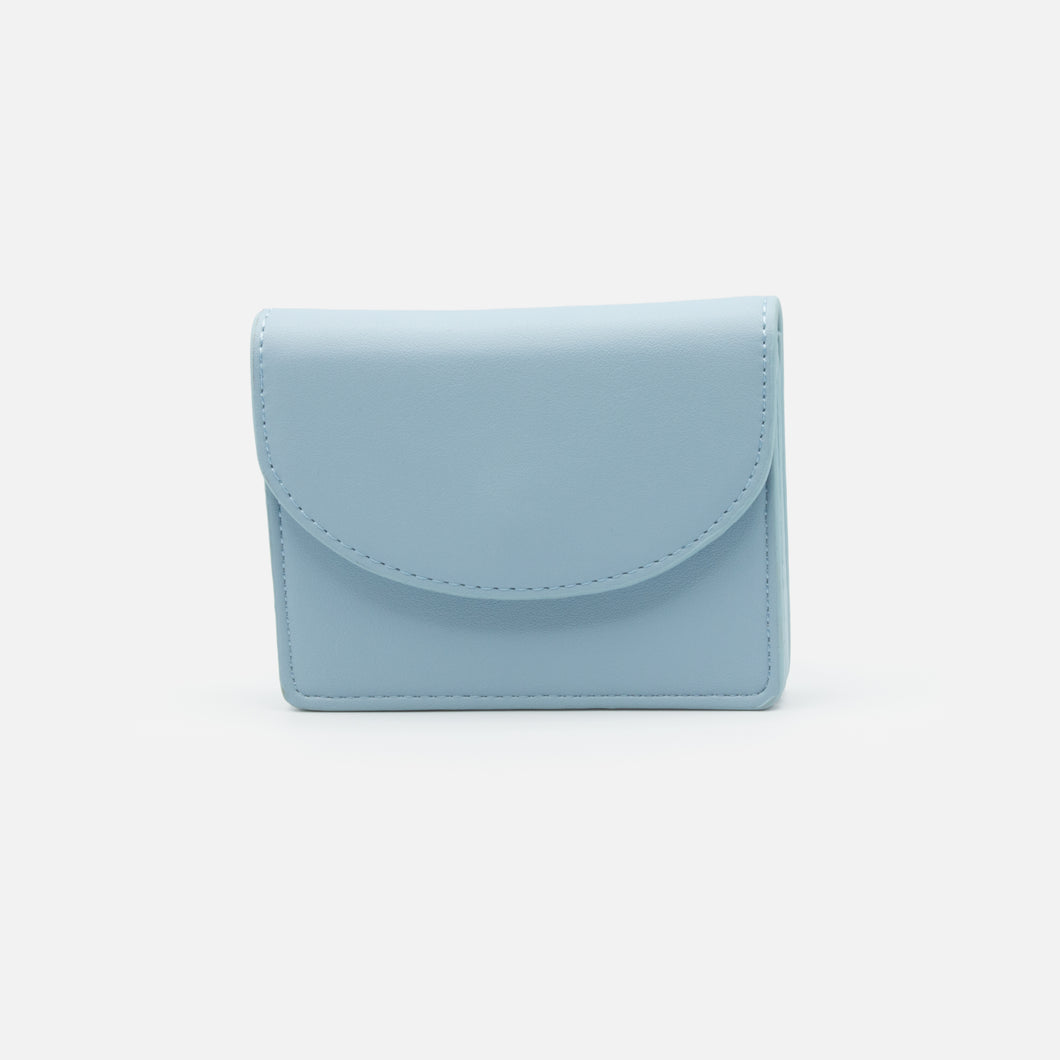 Pale blue card holder with flap