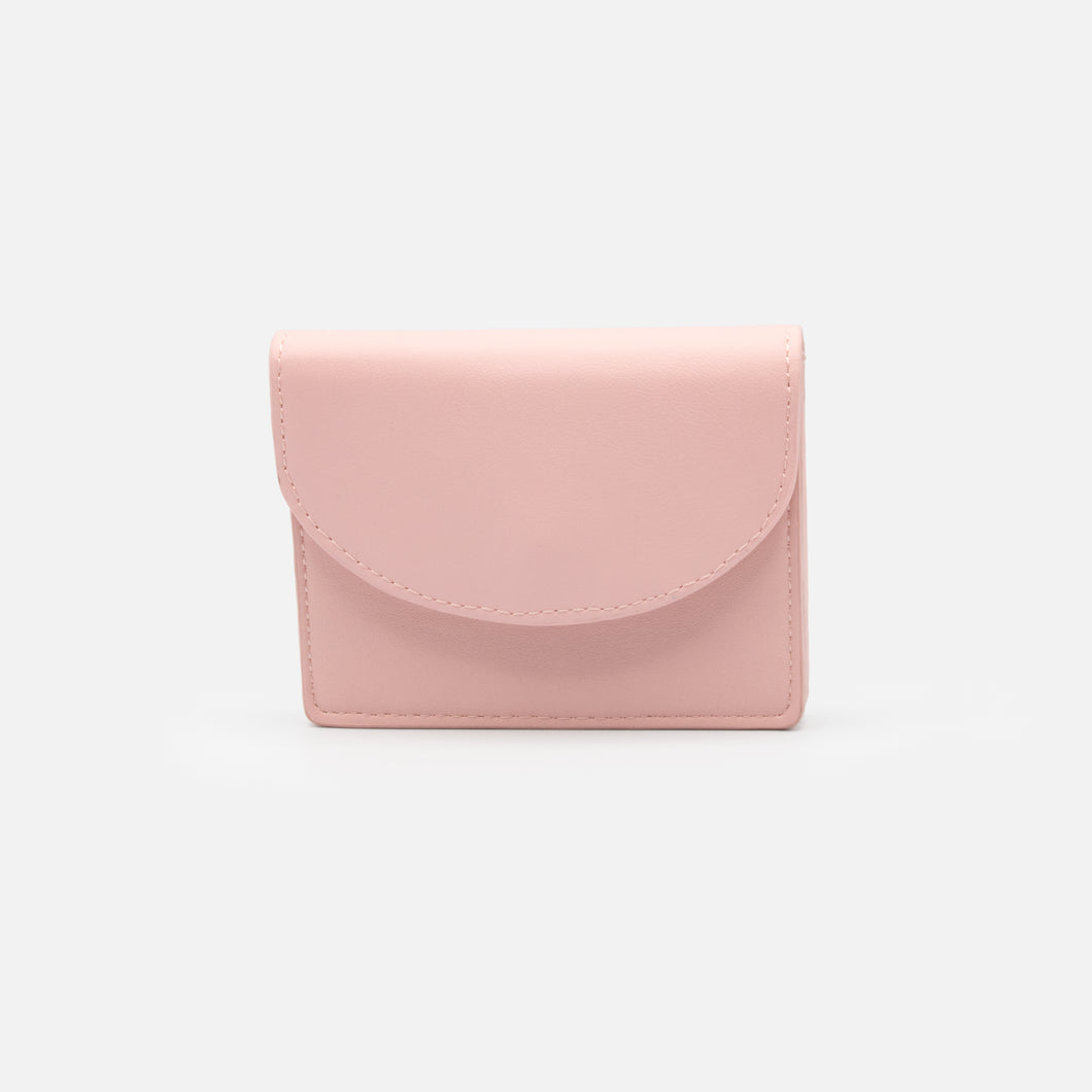 Pink card holder with flap