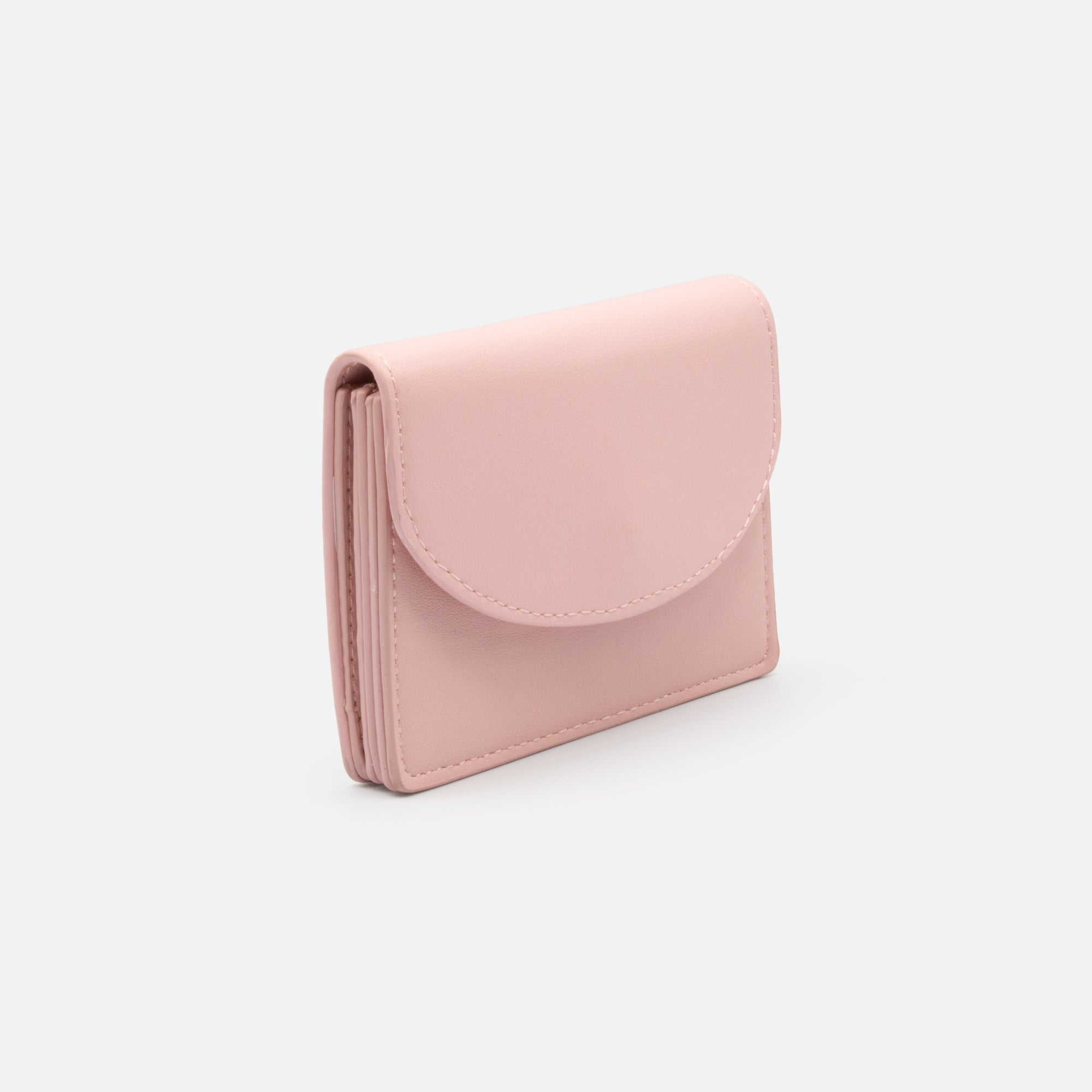 Pink card holder with flap