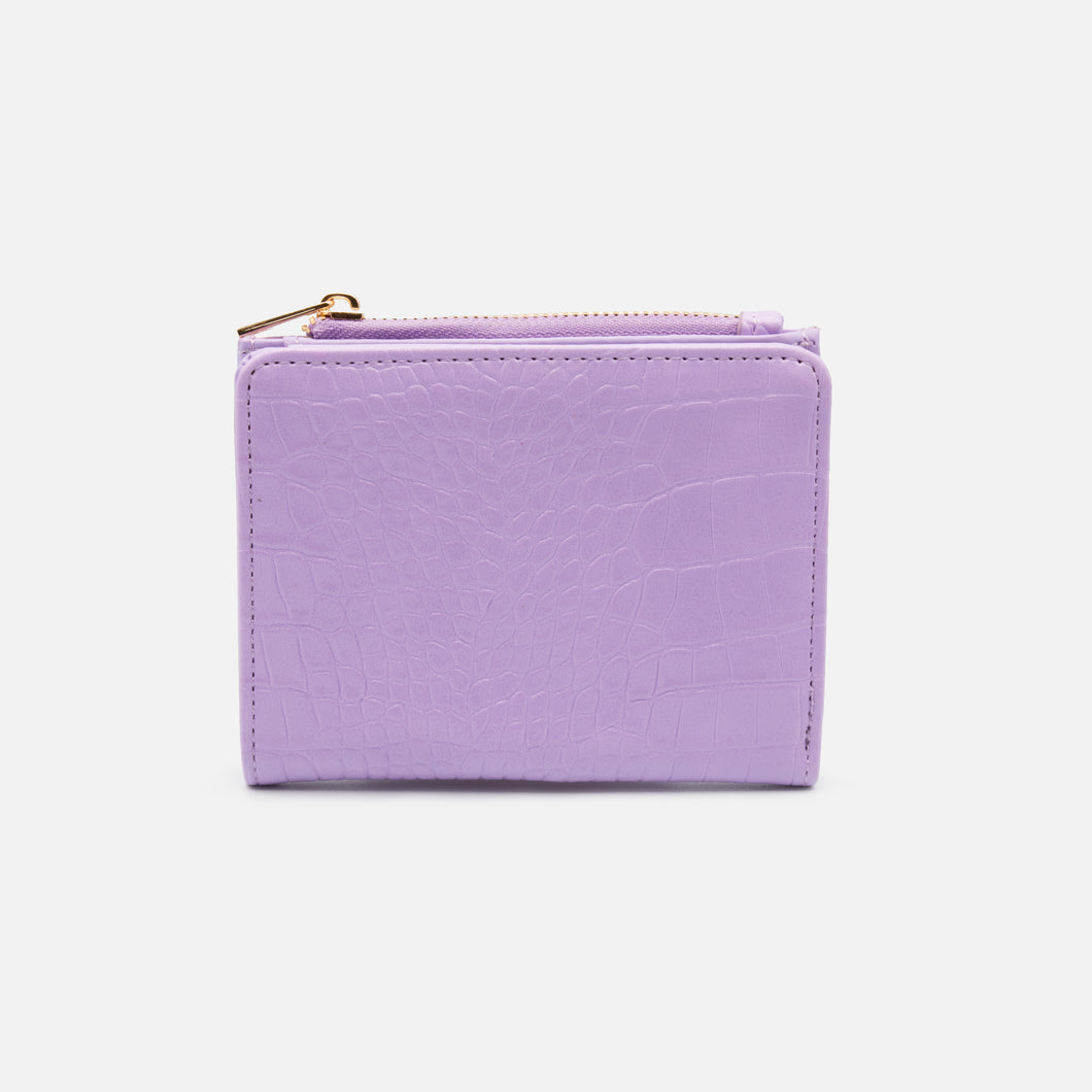 Lilac crocodile skin pattern wallet