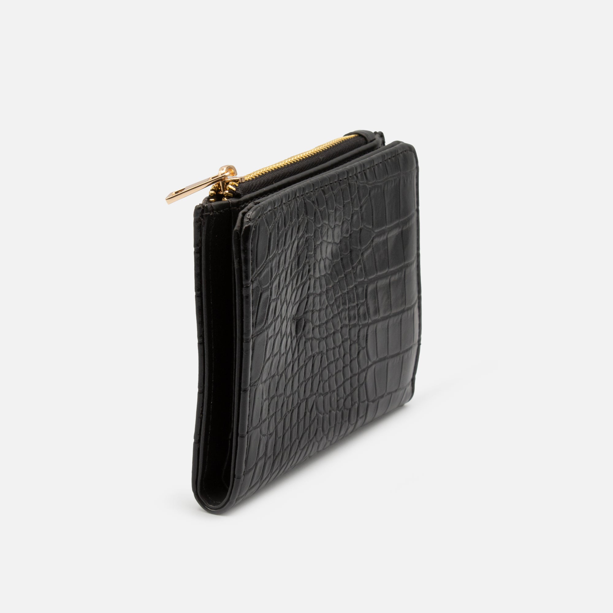Black crocodile skin pattern wallet
