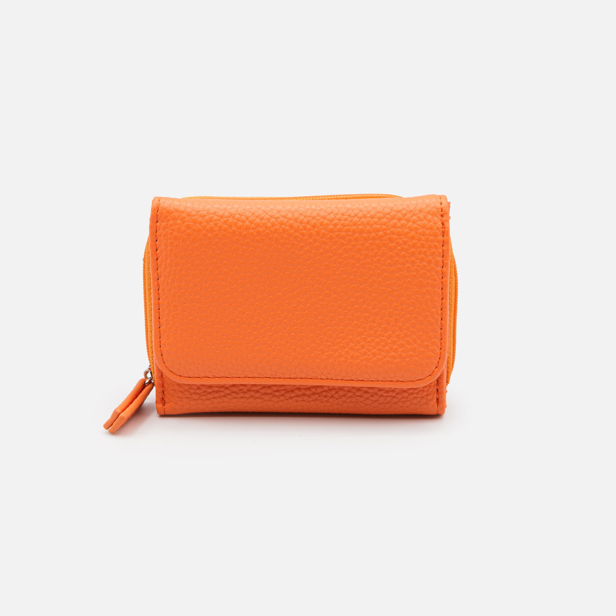 Small textured orange wallet