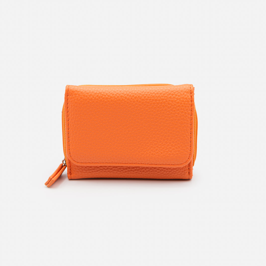 Small textured orange wallet