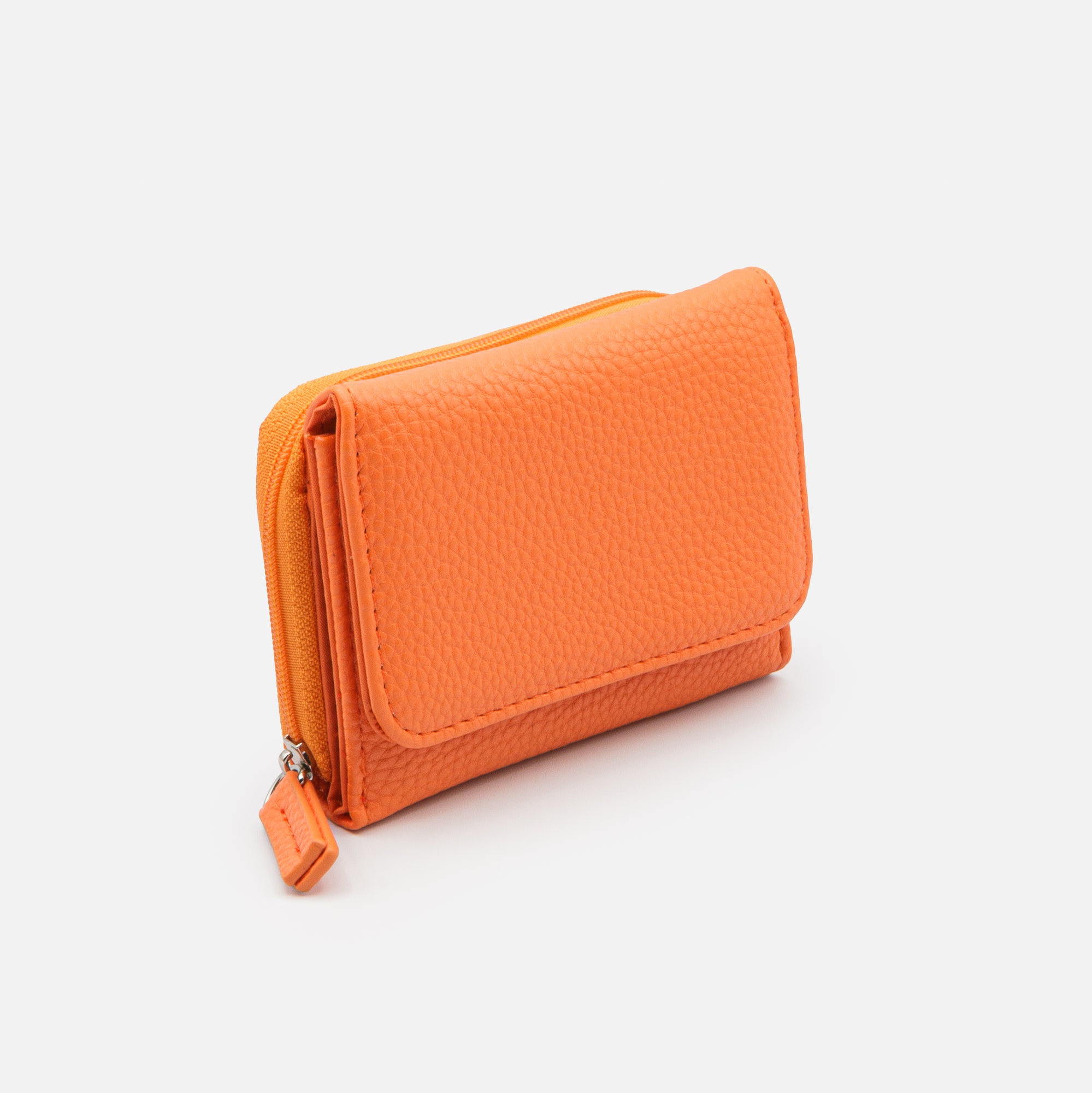 Small textured orange wallet